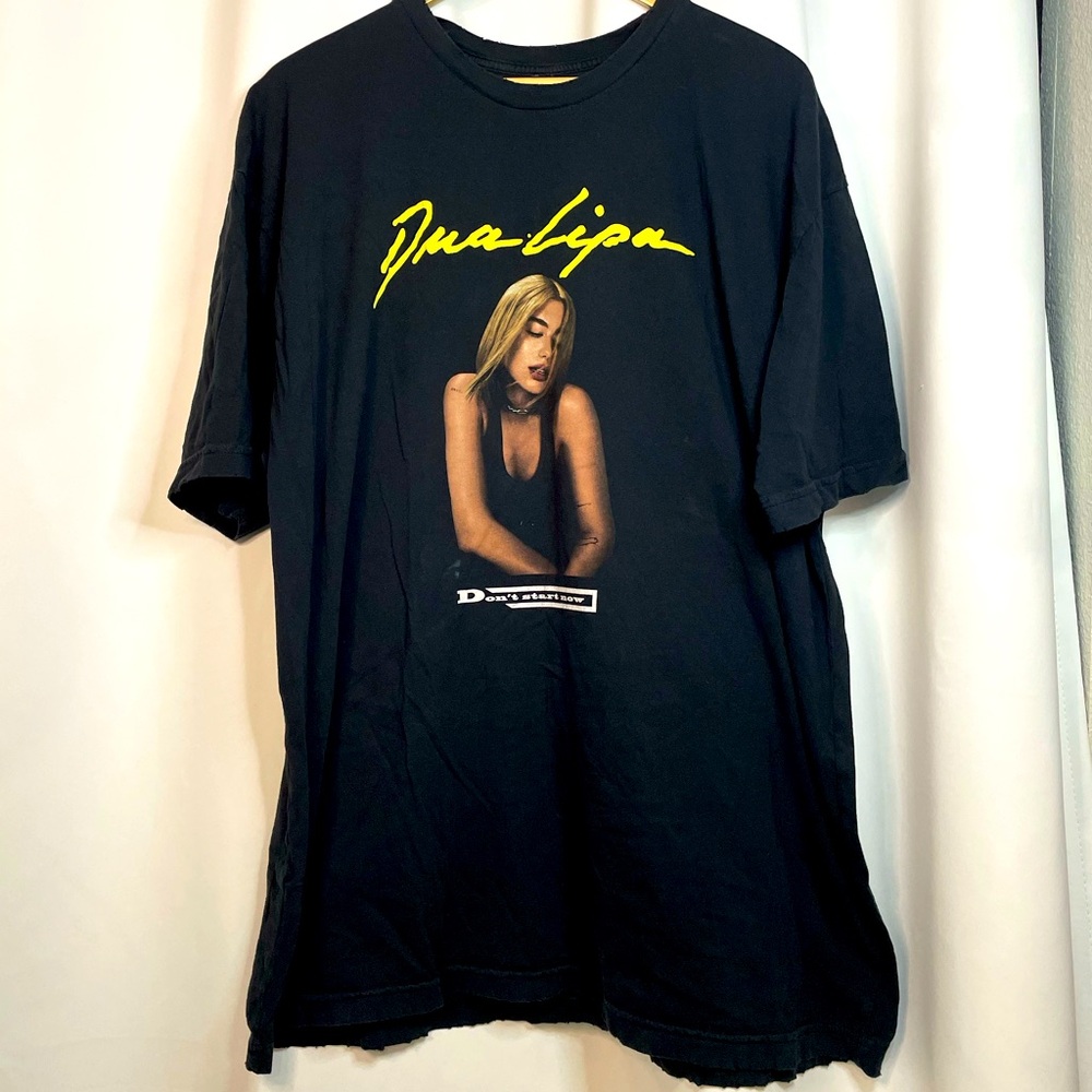 Dua Lupa distressed black ‘Don’t Stop Now’ graphic band tee sz 2XL